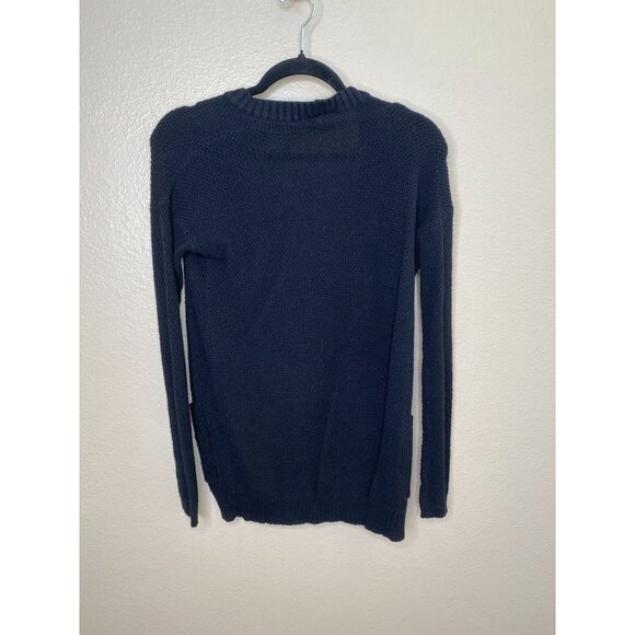 Active Womens Open Front Cardigan Sweater Small Black Cotton/Acrylic Blend - Picture 5 of 6